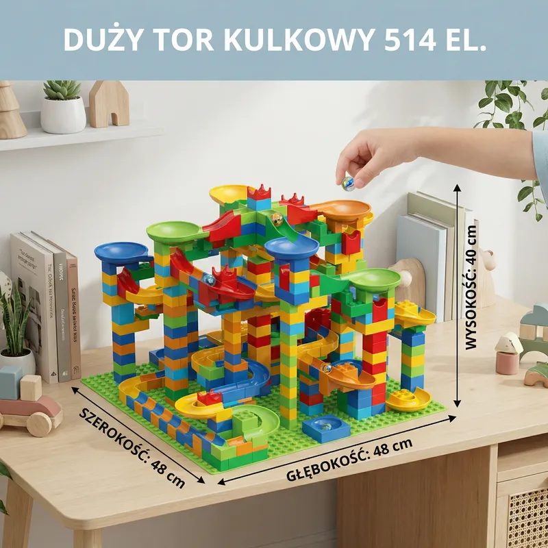 Писта за топчета от конструктор блокчета — снимка 2