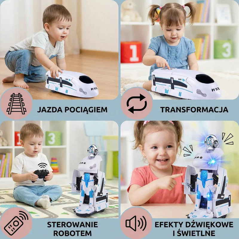 Играчка трансформър влак робот — снимка 3