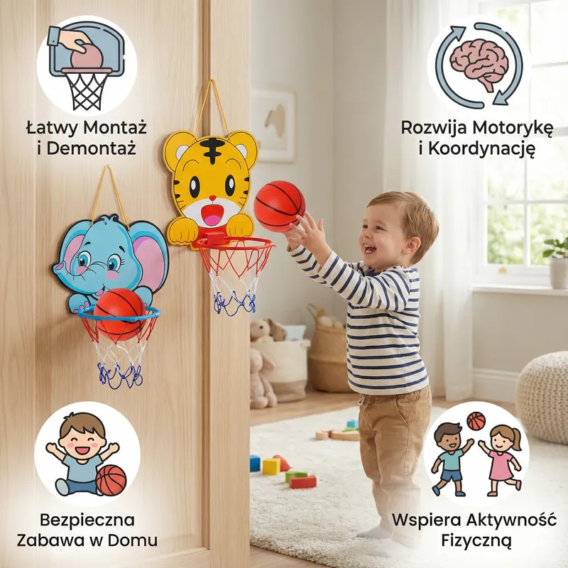 Детски баскетболен комплект с животни — снимка 2