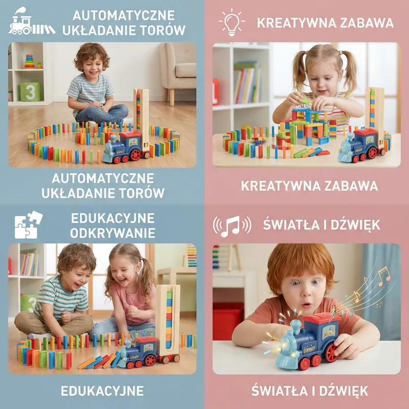 Влакче домино с автоматично нареждане на релси и звук — снимка 2