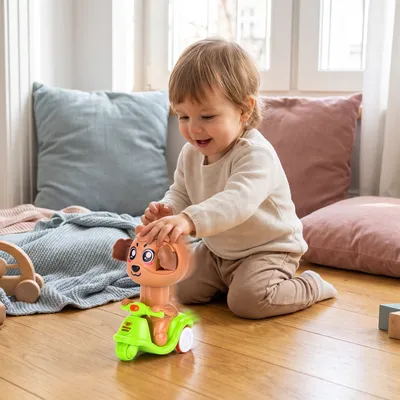 Играчка мотор с животинче натисни и карай, игра на криеница