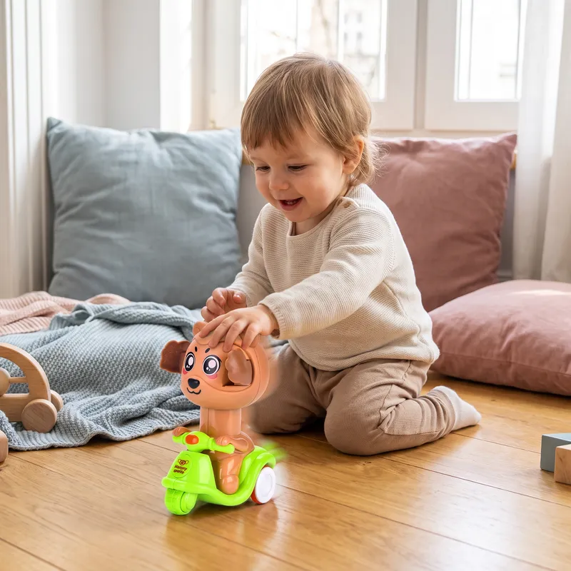 Играчка мотор с животинче натисни и карай, игра на криеница