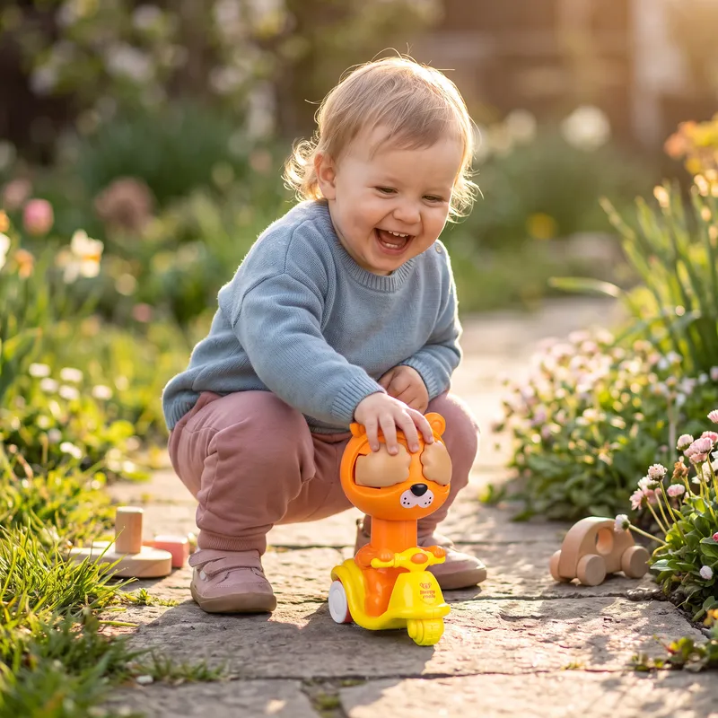 Играчка мотор с животинче натисни и карай, игра на криеница — снимка 2