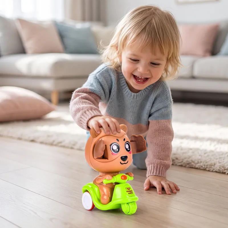 Играчка мотор с животинче натисни и карай, игра на криеница — снимка 9