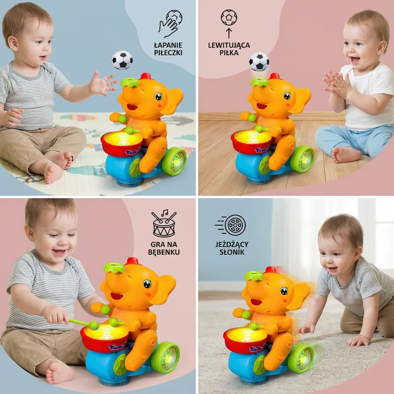 Играчка слонче с летящо топче — снимка 3