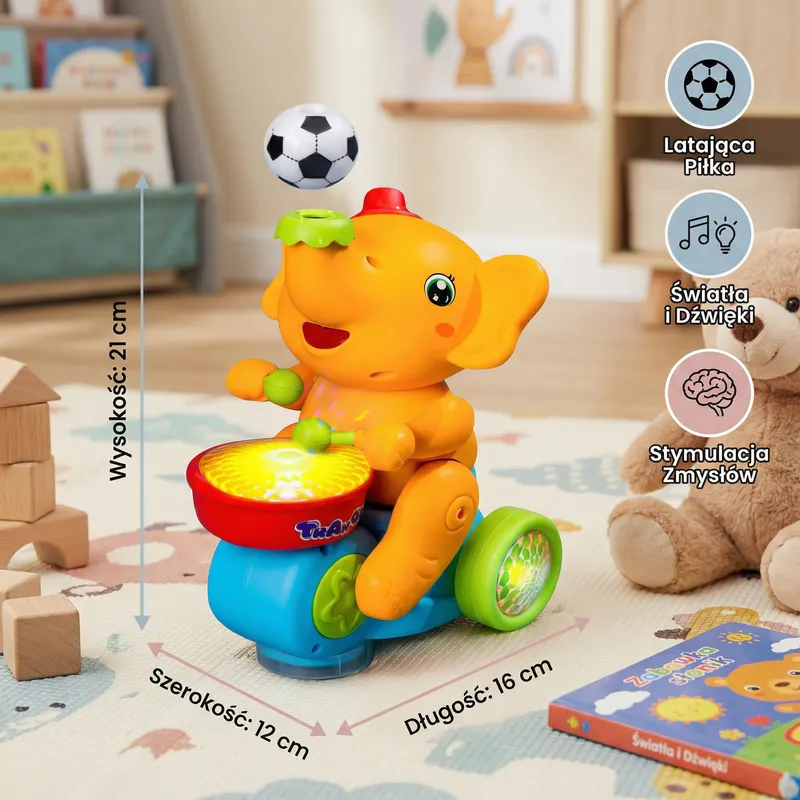 Играчка слонче с летящо топче — снимка 4