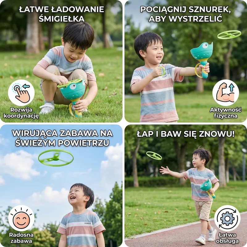 Въртящ се хеликоптер играчка с въженце — снимка 3