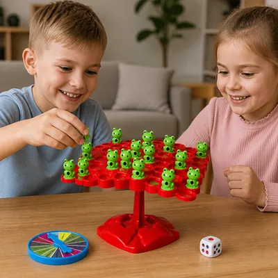 Игра с жабки за баланс, семейна игра за сръчност