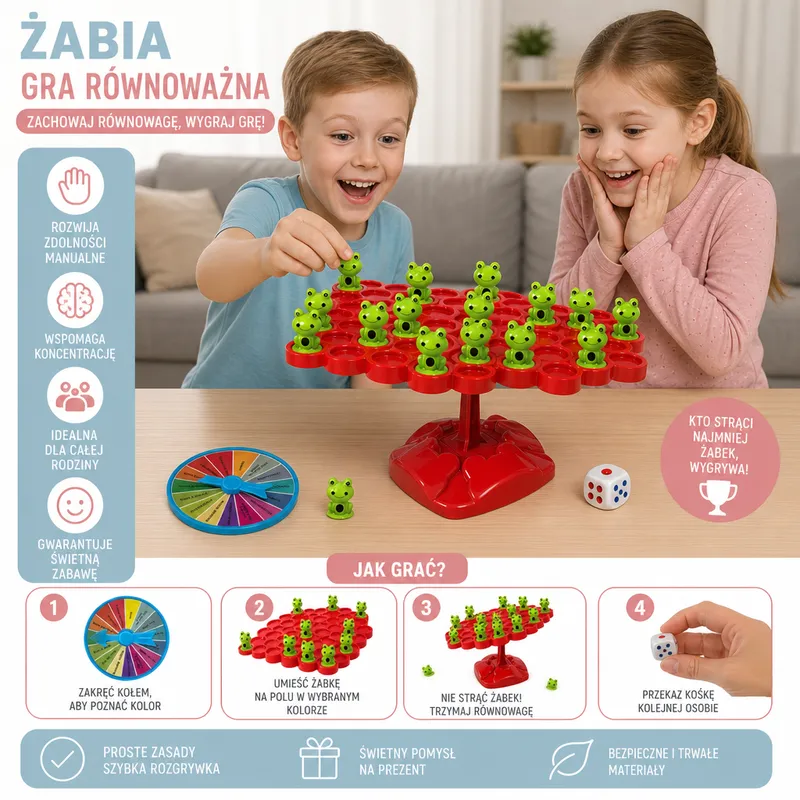 Игра с жабки за баланс, семейна игра за сръчност — снимка 2