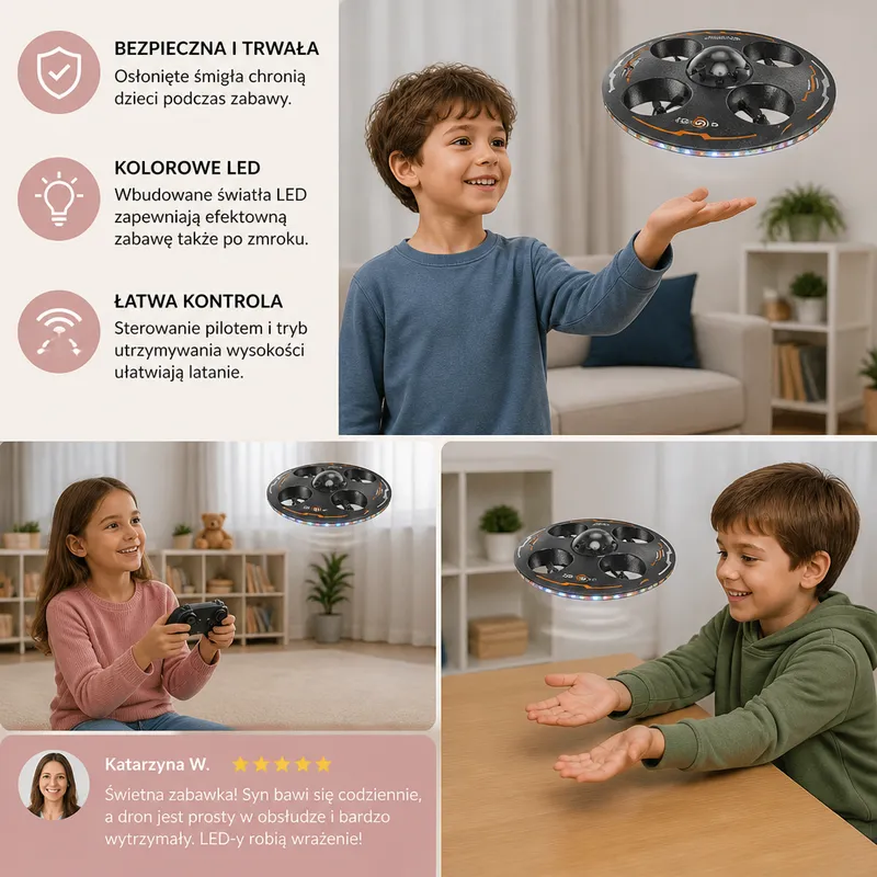 LED дрон летяща чиния с дистанционно управление — снимка 4