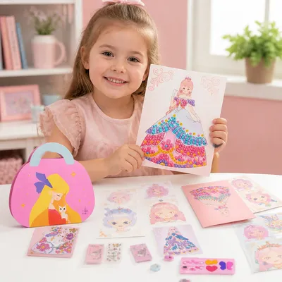 Творчески комплект Princess Diamond със стикери и грим