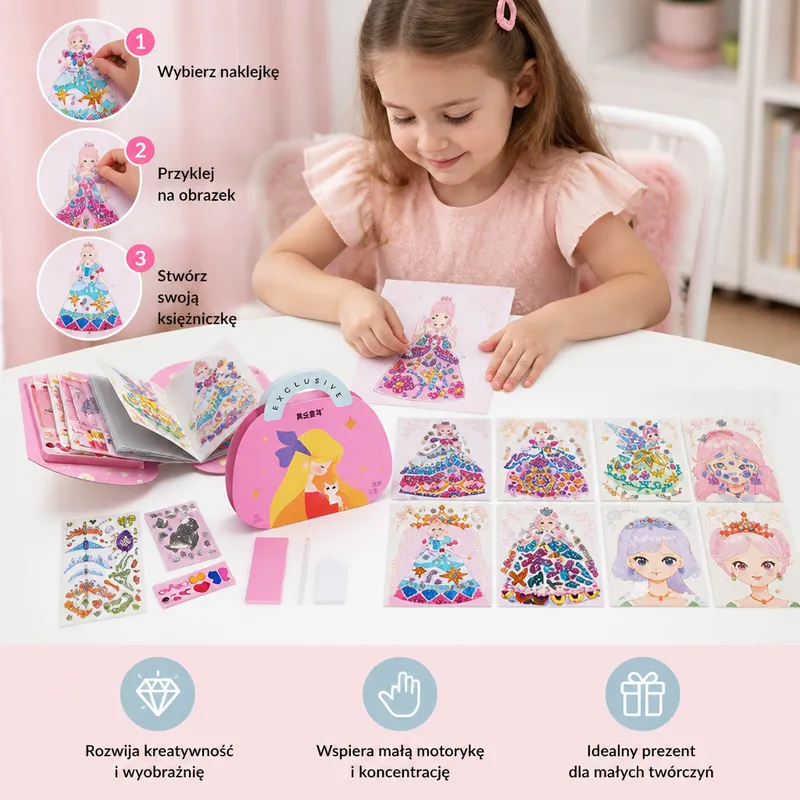 Творчески комплект Princess Diamond със стикери и грим — снимка 2