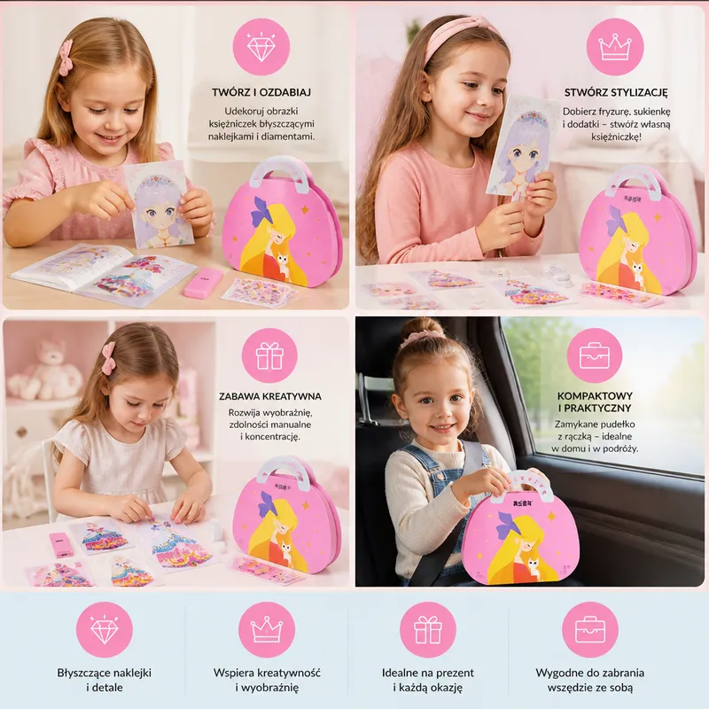 Творчески комплект Princess Diamond със стикери и грим — снимка 3