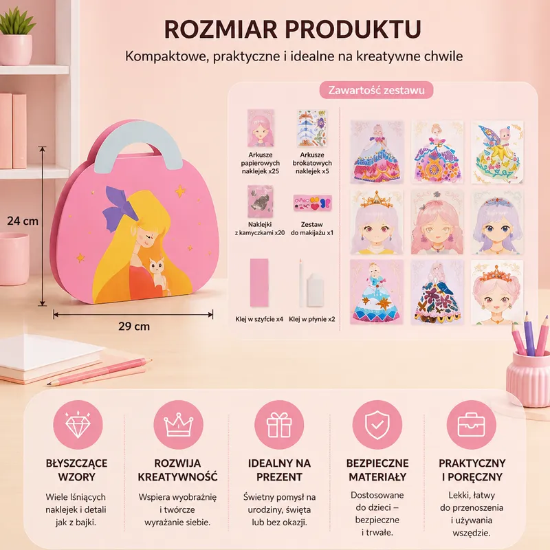 Творчески комплект Princess Diamond със стикери и грим — снимка 4