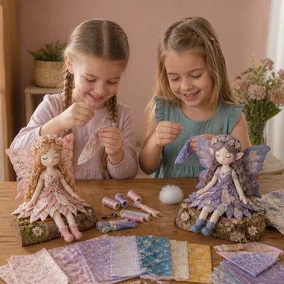 Комплект DIY за шиене на кукли феи от плат