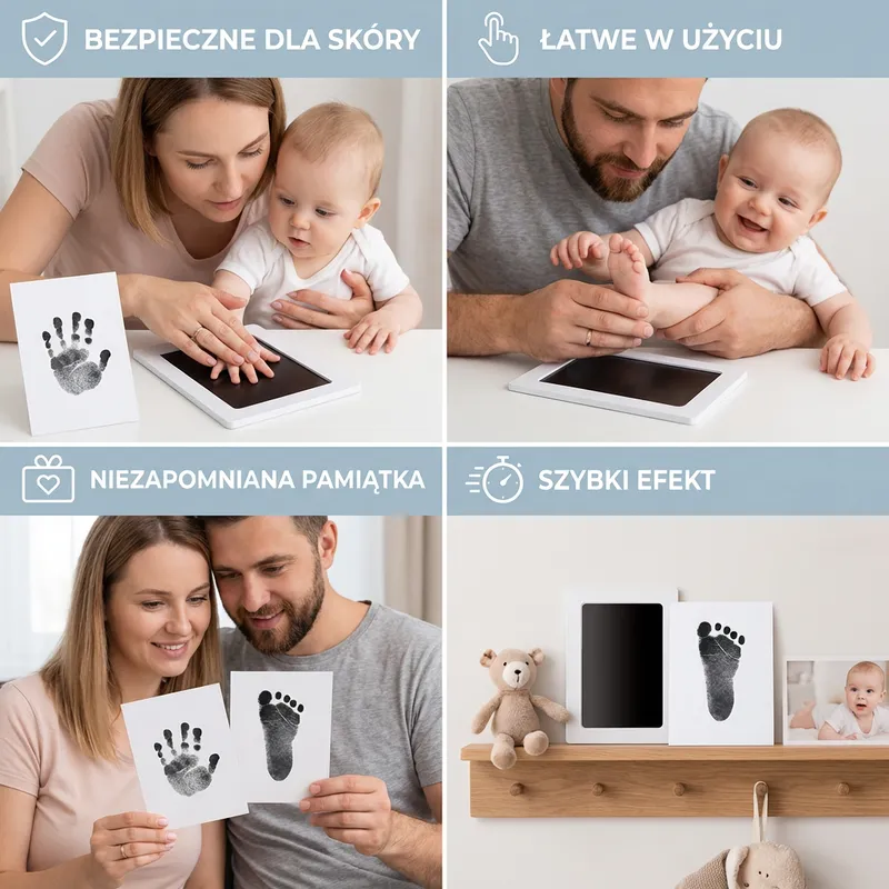 Комплект за отпечатък от ръчичка и краче на бебето — снимка 3