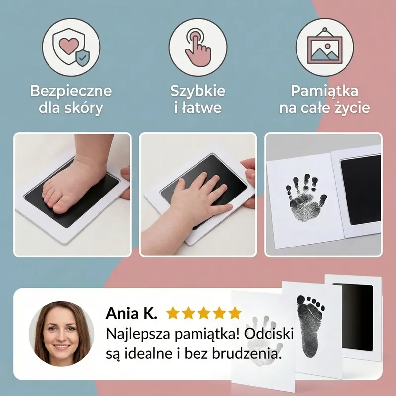 Комплект за отпечатък от ръчичка и краче на бебето — снимка 4