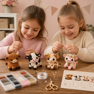 Комплект DIY за 3D животинки от мъниста за начинаещи