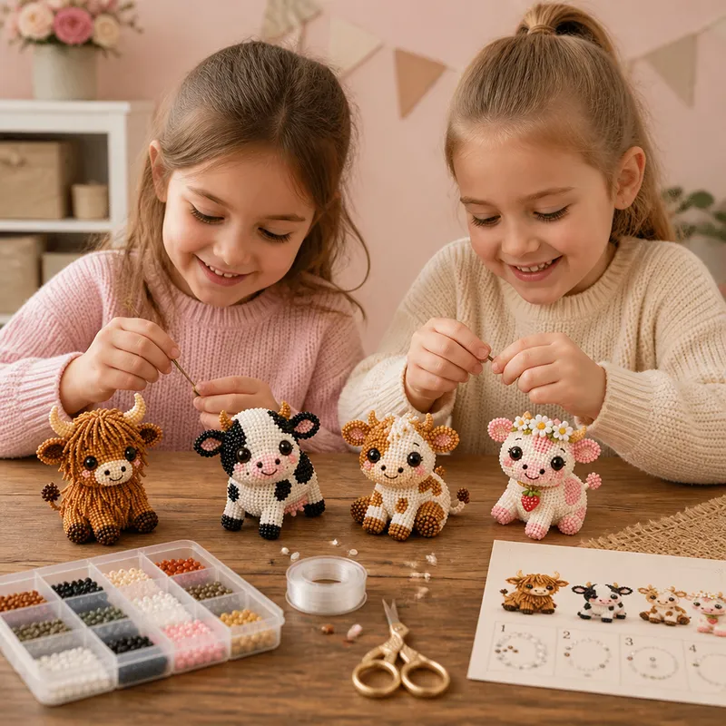 Комплект DIY за 3D животинки от мъниста за начинаещи