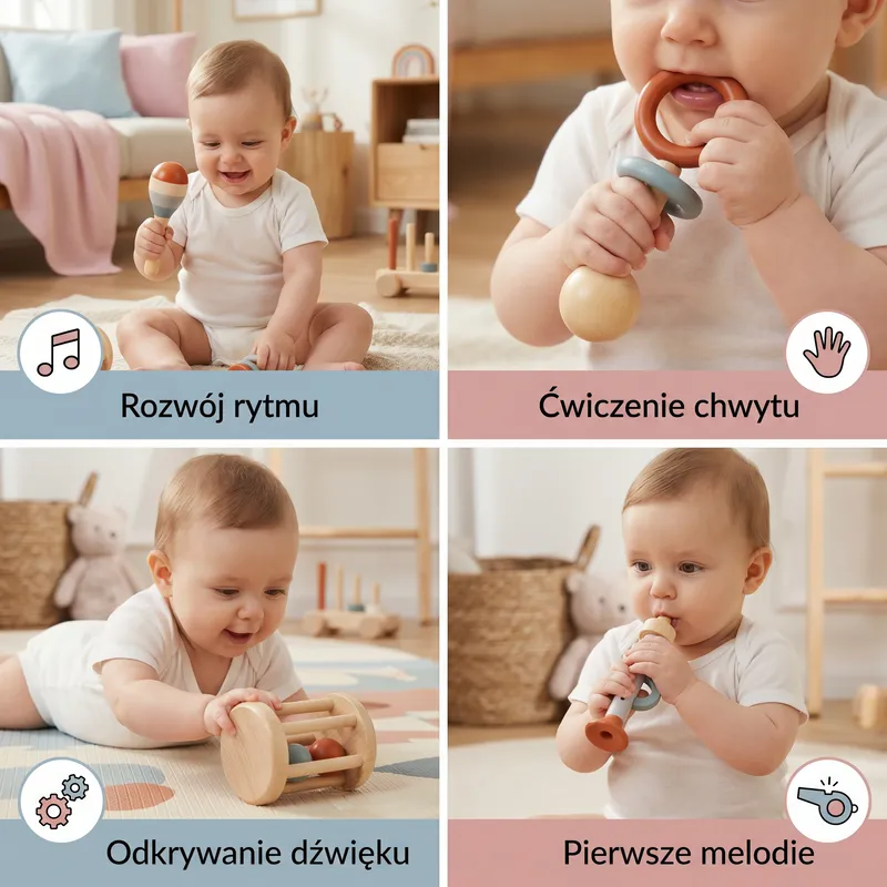 Монтесори музикален комплект от 5 сензорни дрънкалки — снимка 4