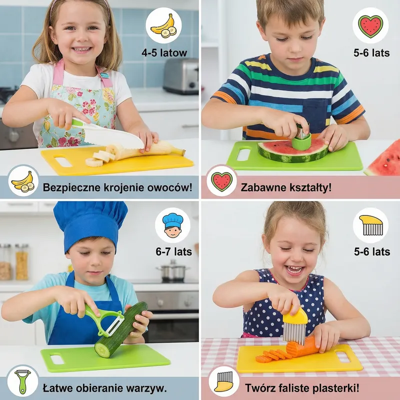 Комплект детски ножчета за рязане на плодове и зеленчуци — снимка 2