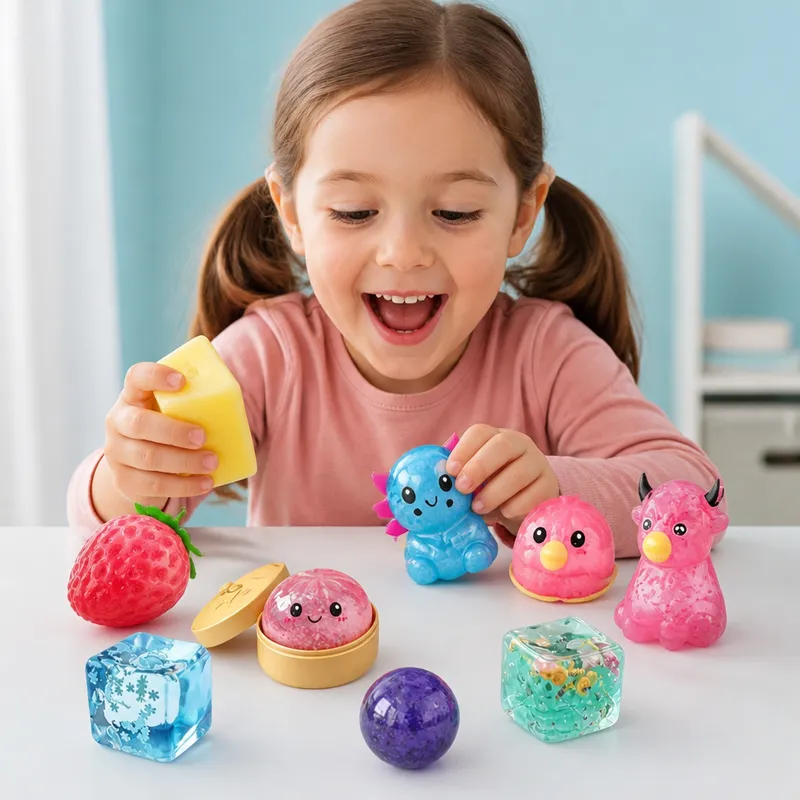 Комплект от 8 меки сензорни squishy fidget играчки — снимка 2