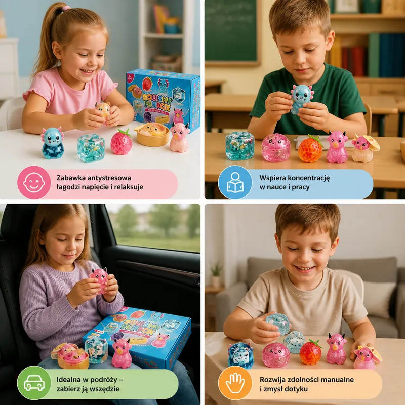 Комплект от 8 меки сензорни squishy fidget играчки — снимка 4