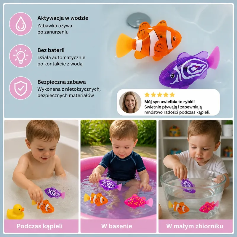 Комплект светещи рибки за басейн с активиране във вода — снимка 4